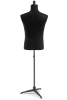 Male display dress form with natural canvas torso on metal tripod base adjustable retail mannequin for boutiques and designers - Image 3 of 0