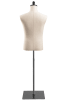 Male display dress form with natural canvas torso on flat metal base - adjustable retail mannequin for boutiques and designers - Image 3 of 0