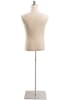 Male display dress form with natural canvas torso on flat metal base - adjustable retail mannequin for boutiques and designers - Image 3 of 0