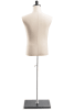 Male display dress form with natural canvas torso on wooden flat base  adjustable retail mannequin for boutiques and designers - Image 3 of 0