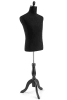 Male display dress form with natural canvas torso on wooden tripod base adjustable retail mannequin for boutiques and designers - Image 2 of 0