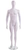 White male mannequin with oval head standing straight on glass base with molded wedge foot - Image 1 of 0