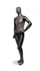 distressed leather look male mannequin matte black hand on hip retail display zing display - Image 2 of 0