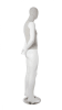 : Linen mixed fabric male mannequin in matte white finish with linen-textured head and torso, hands-behind-back standing pose, and removable head – Zing Display - Image 4 of 0