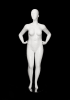 Gloss white plus size female mannequin with abstract head and hands-on-hips standing pose, size 16 – Zing Display - Image 1 of 0