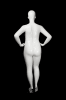 Gloss white plus size female mannequin with abstract head and hands-on-hips standing pose, size 16 – Zing Display - Image 2 of 0