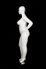 Gloss white plus size female mannequin with abstract head and hands-on-hips standing pose, size 16 – Zing Display - Image 4 of 0