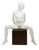 pearl white retro abstract seated female mannequin fashion pose retail display zing display - Image 2 of 0