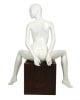 pearl white retro abstract seated female mannequin fashion pose retail display zing display - Image 3 of 0
