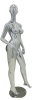 silver chrome female mannequin egghead headless pose retail display zing display - Image 3 of 0
