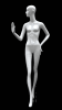 Slender Abstract Female Mannequin Glossy White Right Hand Up - Image 1 of 0