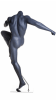 Headless gray male MMA mannequin in kneeling pose for combat sports apparel and retail display - Image 3 of 0