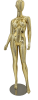 Gold chrome female Brazilian mannequin pose 1, egghead or headless display – Zing Display - Image 1 of 0