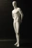Matte white egghead male mannequin with arms behind back for retail clothing display and fashion merchandising - Image 2 of 0