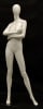 Glossy white female mannequin with arms crossed for retail clothing display and fashion merchandising - Image 1 of 0