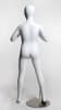 4-year-old child mannequin in glossy white fiberglass with egghead design and brushed metal base for retail clothing display. - Image 2 of 0