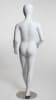 Matte white 5-year-old child fiberglass mannequin with egghead design and a sturdy brushed metal base. - Image 2 of 0