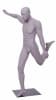 Matte grey soccer male mannequin kicking ball for sports apparel and athletic retail display - Image 2 of 0