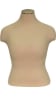 Plus size female blouse form featuring a beige jersey fabric cover shown on a retail display base. - Image 1 of 0