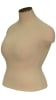 Plus size female blouse form featuring a beige jersey fabric cover shown on a retail display base. - Image 2 of 0