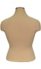Plus size female blouse form featuring a beige jersey fabric cover shown on a retail display base. - Image 3 of 0