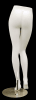 Female mannequin legs in a classic standing pose with a matte white finish and a square metal base for retail garment display. - Image 3 of 0