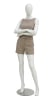 Glossy white fiberglass female mannequin with arms crossed pose and metal base for modern retail clothing display - Image 1 of 0