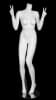 Matte white female headless mannequin holding up peace signs - Image 1 of 0