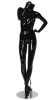 Glossy black headless female mannequin with hand on hip - Image 1 of 0