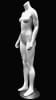 Glossy white headless female mannequin made of fiberglass in a standing pose with a metal base for retail clothing display. - Image 2 of 0