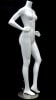 Petite glossy white headless female mannequin in a hands-on-hips pose made of fiberglass with a metal base. - Image 2 of 0