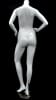 Petite glossy white headless female mannequin in a hands-on-hips pose made of fiberglass with a metal base. - Image 3 of 0