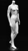 Petite glossy white headless female mannequin in a standing pose with bent left leg made of fiberglass with a metal base. - Image 2 of 0