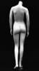 Petite glossy white headless female mannequin in a standing pose with bent left leg made of fiberglass with a metal base. - Image 3 of 0