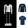 Male ghost mannequin with 3D hollow man effect and wheeled flat metal base for apparel display - Image 3 of 0