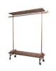 Brass Single Rack with Wood Top and Base - Image 1 of 0