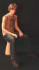 Realistic male mannequin seated with arms on knees for retail clothing and lifestyle display - Image 3 of 0