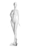Female abstract mannequin in standing pose with bent arm, matte white fiberglass finish – ideal for fashion retail and boutique display - Image 2 of 0