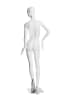 Female abstract mannequin in standing pose with bent arm, matte white fiberglass finish – ideal for fashion retail and boutique display - Image 3 of 0