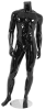 Matte black male mannequin headless with right leg out pose - Image 1 of 0