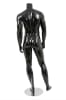 Matte black male mannequin headless with right leg out pose - Image 3 of 0