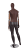 Brown mixed fabric male mannequin with distressed leatherette accents, fiberglass body, removable head, and bendable brown wooden arms - Image 3 of 0