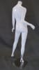 Headless female mannequin in a natural pose with arms bent at the elbows, featuring a chrome base and two support rods for shoe displays. - Image 2 of 0