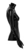 Glossy Black 1/2 Torso Female Mannequin with Arms - Image 3 of 0