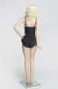 Realistic female fiberglass mannequin in a  hand-on-hip pose with a fleshtone finish and metal base. - Image 4 of 0