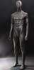 Metallic gray fiberglass male mannequin designed for modern retail clothing and fashion display presentation - Image 2 of 0