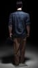 Realistic male fiberglass mannequin in flesh tone with a metal base for retail clothing display. - Image 3 of 0
