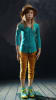 Preteen female fiberglass mannequin with metal base and calf support for tween clothing displays. - Image 1 of 0