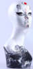 Artistic tribal cat makeup female display head made of fiberglass for retail accessory merchandising. - Image 1 of 0