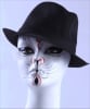Artistic tribal cat makeup female display head made of fiberglass for retail accessory merchandising. - Image 2 of 0